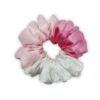 Pink Triple Tone Satin Scrunchies