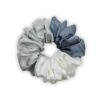 Grey Triple Tone Satin Scrunchies