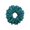 Teal Blue Satin Scrunchies