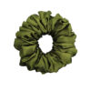 Olive Green Satin Scrunchies